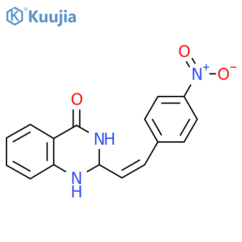 2-[(Z)-2-(4-nitrophenyl)ethenyl]-2,3-dihydro-1H-quinazolin-4-one structure