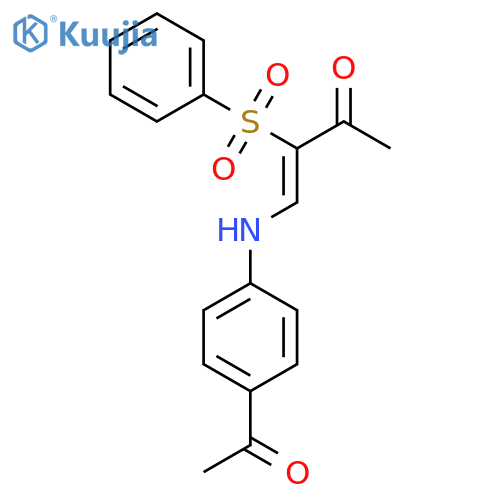 4-((4-Acetylphenyl)amino)-3-(phenylsulfonyl)but-3-EN-2-one structure