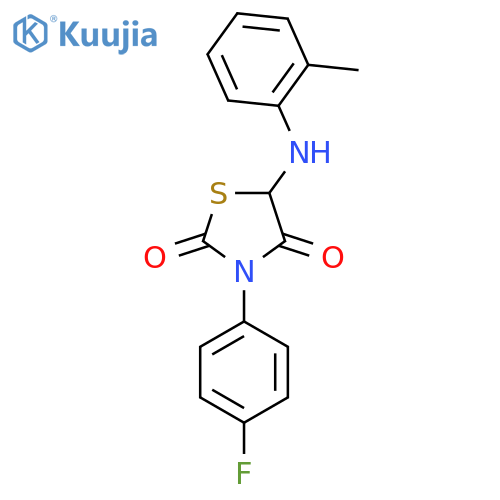 3-(4-fluorophenyl)-5-[(2-methylphenyl)amino]-1,3-thiazolidine-2,4-dione structure