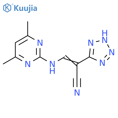 2-(2H-2,3,4,5-Tetraazolyl)-3-((4,6-dimethylpyrimidin-2-YL)amino)prop-2-enenitrile structure