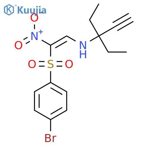 [(Z)-2-(4-Bromobenzenesulfonyl)-2-nitroethenyl](3-ethylpent-1-yn-3-yl)amine structure