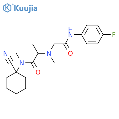 N-(1-cyanocyclohexyl)-2-({[(4-fluorophenyl)carbamoyl]methyl}(methyl)amino)-N-methylpropanamide structure