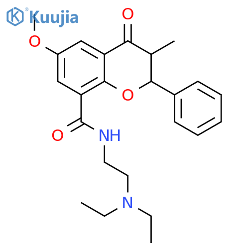 2H-1-BENZOPYRAN-8-CARBOXAMIDE, N-[2-(DIETHYLAMINO)ETHYL]-3,4-DIHYDRO-6-METHOXY-3-METHYL-4-OXO-2-PHENYL- structure