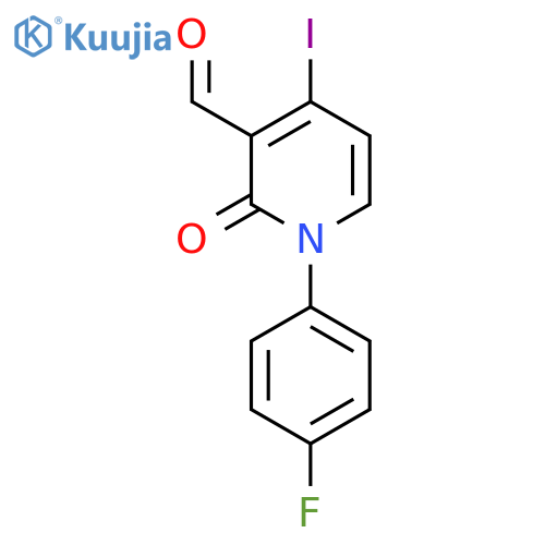 1-(4-Fluorophenyl)-4-iodo-2-oxo-1,2-dihydropyridine-3-carbaldehyde structure