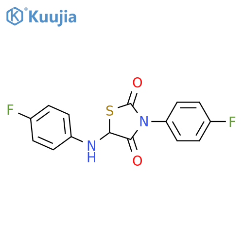 3-(4-fluorophenyl)-5-[(4-fluorophenyl)amino]-1,3-thiazolidine-2,4-dione structure