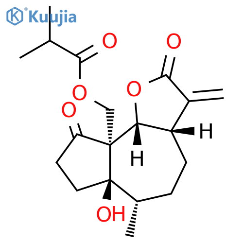 Propanoic acid,2-methyl-,[(3aS,6S,6aR,9aS,9bR)-decahydro-6a-hydroxy-6-methyl-3-methylene-2,9-dioxoazuleno[4,5-b]furan-9a(4H)-yl]methylester structure