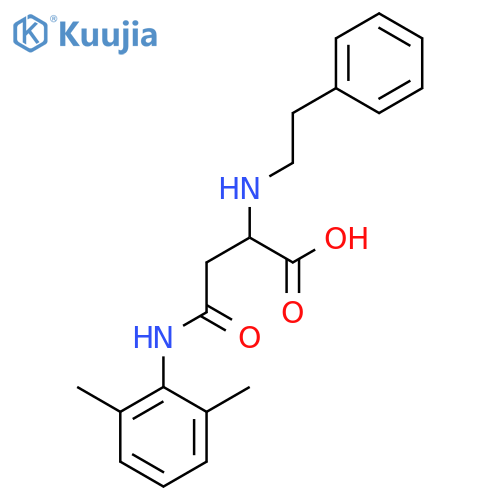 3-[(2,6-dimethylphenyl)carbamoyl]-2-[(2-phenylethyl)amino]propanoic acid structure