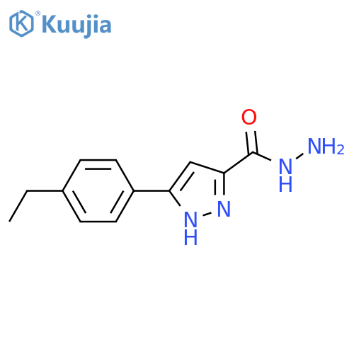 3-(4-ethylphenyl)-1H-pyrazole-5-carbohydrazide structure