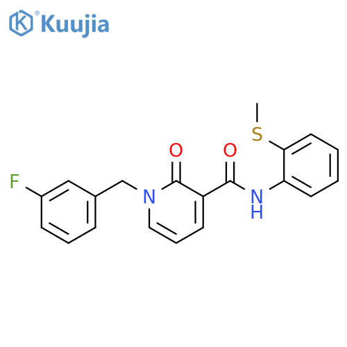 1-[(3-fluorophenyl)methyl]-N-[2-(methylsulfanyl)phenyl]-2-oxo-1,2-dihydropyridine-3-carboxamide structure