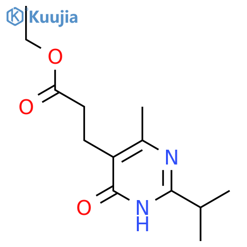ethyl 3-(4-methyl-6-oxo-2-propan-2-yl-1H-pyrimidin-5-yl)propanoate structure