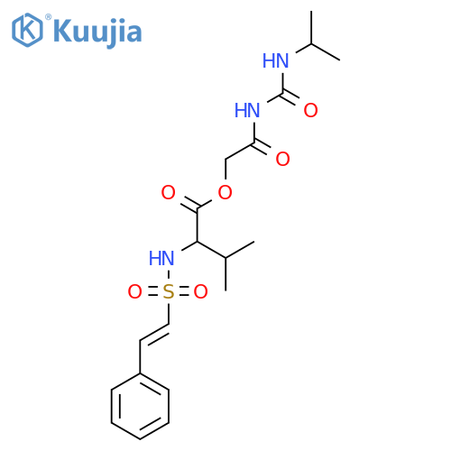 2-Oxo-2-{[(propan-2-yl)carbamoyl]amino}ethyl 3-methyl-2-(2-phenylethenesulfonamido)butanoate structure