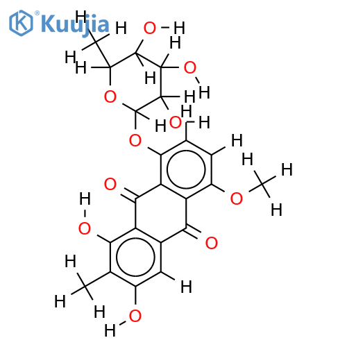 5-Me ether,8-O-alpha-L-rhamnopyranoside-1,3,5,8-Tetrahydroxy-2-methylanthraquinone structure