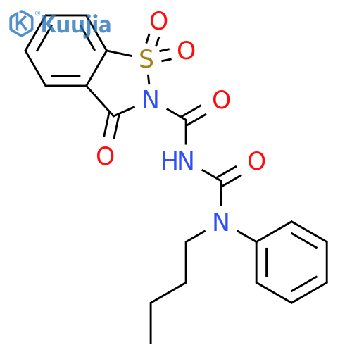 1,2-Benzisothiazole-2(3H)-carboxamide, N-[(butylphenylamino)carbonyl]-3-oxo-, 1,1-dioxide structure