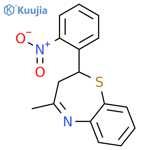 1,5-BENZOTHIAZEPINE, 2,3-DIHYDRO-4-METHYL-2-(2-NITROPHENYL)- structure