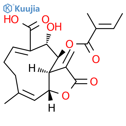 Cyclodeca[b]furan-6-carboxylicacid,2,3,3a,4,5,8,9,11a-octahydro-5-hydroxy-10-methyl-3-methylene-4-[[(2E)-2-methyl-1-oxo-2-buten-1-yl]oxy]-2-oxo-,(3aS,4S,5S,6Z,10Z,11aR)- structure