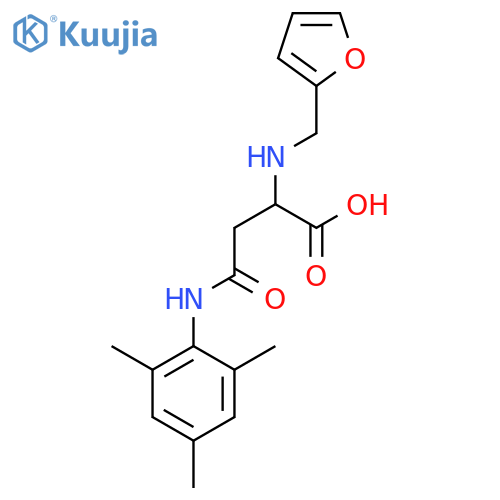 2-{[(furan-2-yl)methyl]amino}-3-[(2,4,6-trimethylphenyl)carbamoyl]propanoic acid structure
