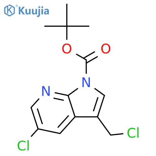 tert-butyl 5-chloro-3-(chloromethyl)-1H-pyrrolo[2,3-b]pyridine-1-carboxylate structure