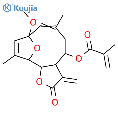 2,5-Epoxy-2,8-dihydroxy-1(10),3,11(13)-germacratrien-12,6-olide; (1(10)Z,2S,5α,6α,8α)-form, O2-Me, 8-O-(2-methylpropenoyl) structure