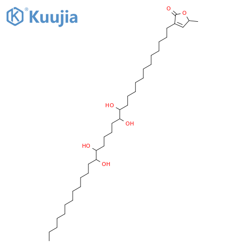 (5S)-5-methyl-3-(13,14,19,20-tetrahydroxydotriacontyl)furan-2(5H)-one structure