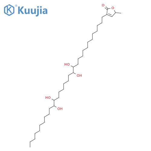 (5S)-5-methyl-3-(13,14,21,22-tetrahydroxydotriacontyl)furan-2(5H)-one structure