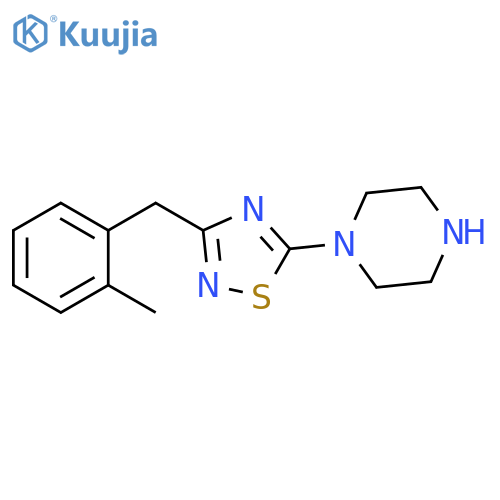 1-{3-[(2-methylphenyl)methyl]-1,2,4-thiadiazol-5-yl}piperazine structure