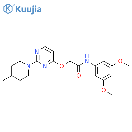 N-(3,5-dimethoxyphenyl)-2-{[6-methyl-2-(4-methylpiperidin-1-yl)pyrimidin-4-yl]oxy}acetamide structure