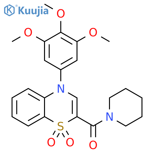 2-(piperidine-1-carbonyl)-4-(3,4,5-trimethoxyphenyl)-4H-1lambda6,4-benzothiazine-1,1-dione structure