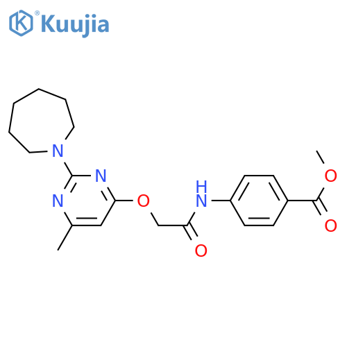 methyl 4-(2-{[2-(azepan-1-yl)-6-methylpyrimidin-4-yl]oxy}acetamido)benzoate structure