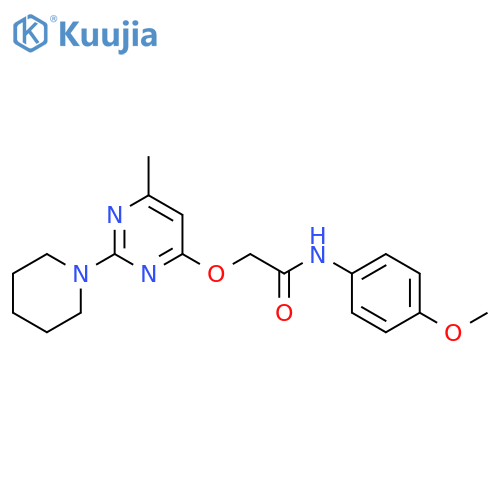 N-(4-methoxyphenyl)-2-{[6-methyl-2-(piperidin-1-yl)pyrimidin-4-yl]oxy}acetamide structure