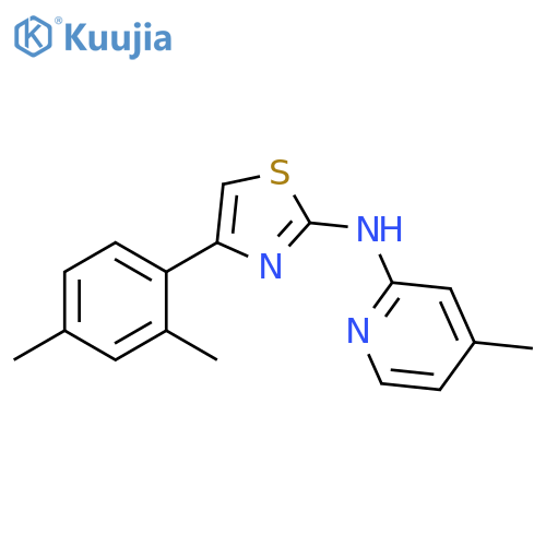 N-[4-(2,4-dimethylphenyl)-1,3-thiazol-2-yl]-4-methylpyridin-2-amine structure