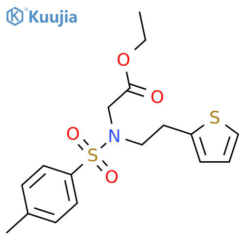 Glycine, N-[(4-methylphenyl)sulfonyl]-N-[2-(2-thienyl)ethyl]-, ethyl ester structure