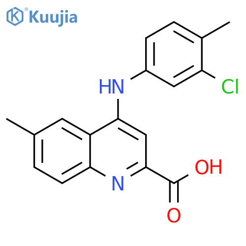 4-[(3-chloro-4-methylphenyl)amino]-6-methylquinoline-2-carboxylic acid structure