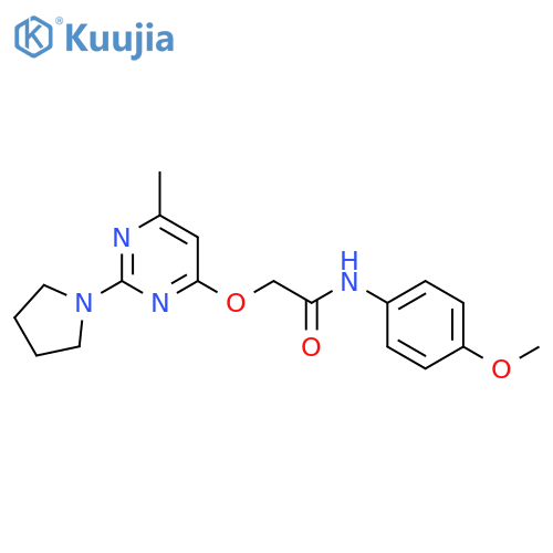 N-(4-methoxyphenyl)-2-{[6-methyl-2-(pyrrolidin-1-yl)pyrimidin-4-yl]oxy}acetamide structure