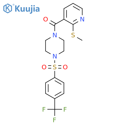 1-[2-(Methylsulfanyl)pyridine-3-carbonyl]-4-[4-(trifluoromethyl)benzenesulfonyl]piperazine structure