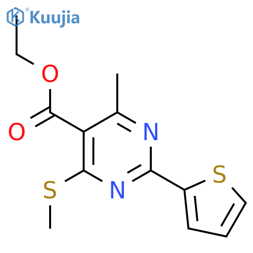 Ethyl 4-methyl-6-(methylsulfanyl)-2-(thiophen-2-yl)pyrimidine-5-carboxylate structure