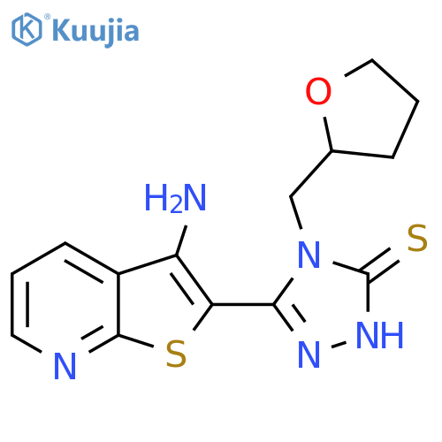 5-(3-Aminothieno2,3-bpyridin-2-yl)-4-(tetrahydrofuran-2-ylmethyl)-4H-1,2,4-triazole-3-thiol structure
