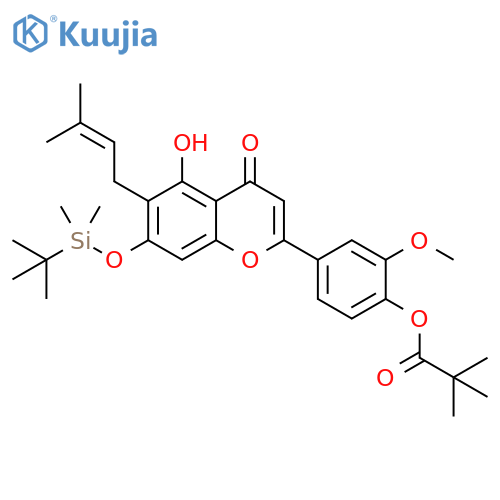 4-7-(1,1-Dimethylethyl)dimethylsilyloxy 6-(3-Methyl-2-buten-1-yl)cannflavin B structure