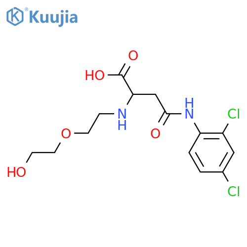 3-[(2,4-dichlorophenyl)carbamoyl]-2-{[2-(2-hydroxyethoxy)ethyl]amino}propanoic acid structure