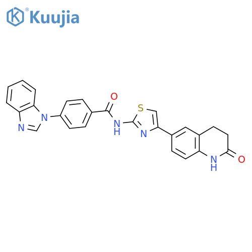 4-(1H-1,3-Benzodiazol-1-yl)-N-[4-(2-oxo-1,2,3,4-tetrahydroquinolin-6-yl)-1,3-thiazol-2-yl]benzamide structure