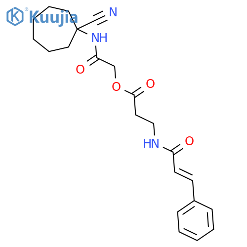 [(1-Cyanocycloheptyl)carbamoyl]methyl 3-(3-phenylprop-2-enamido)propanoate structure