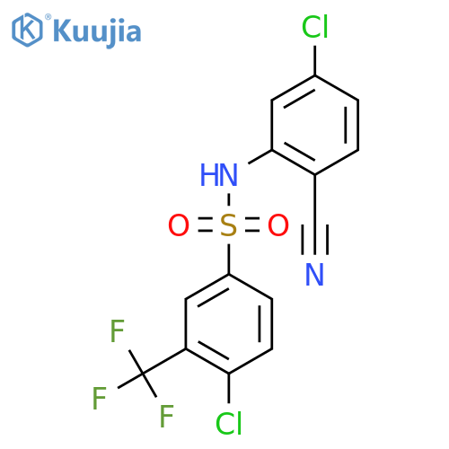 4-chloro-N-(5-chloro-2-cyanophenyl)-3-(trifluoromethyl)benzene-1-sulfonamide structure