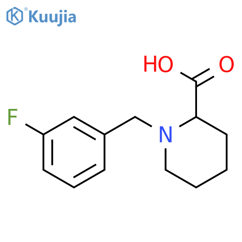 1-(3-fluorophenyl)methylpiperidine-2-carboxylic acid structure