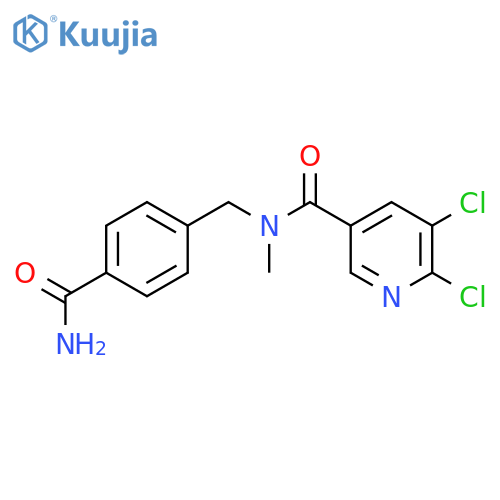 N-[(4-carbamoylphenyl)methyl]-5,6-dichloro-N-methylpyridine-3-carboxamide structure