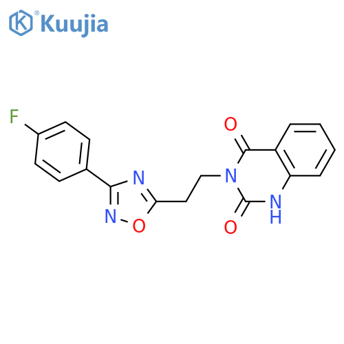 3-{2-[3-(4-fluorophenyl)-1,2,4-oxadiazol-5-yl]ethyl}-1,2,3,4-tetrahydroquinazoline-2,4-dione structure