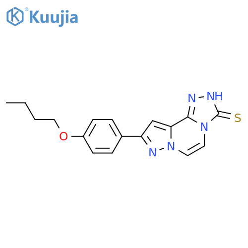 9-(4-Butoxyphenyl)pyrazolo1,5-a1,2,4-triazolo3,4-cpyrazine-3(2H)-thione structure