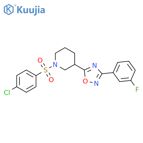 1-(4-chlorobenzenesulfonyl)-3-[3-(3-fluorophenyl)-1,2,4-oxadiazol-5-yl]piperidine structure