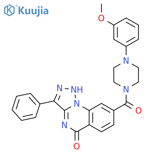 8-[4-(3-methoxyphenyl)piperazine-1-carbonyl]-3-phenyl-4H,5H-[1,2,3]triazolo[1,5-a]quinazolin-5-one structure