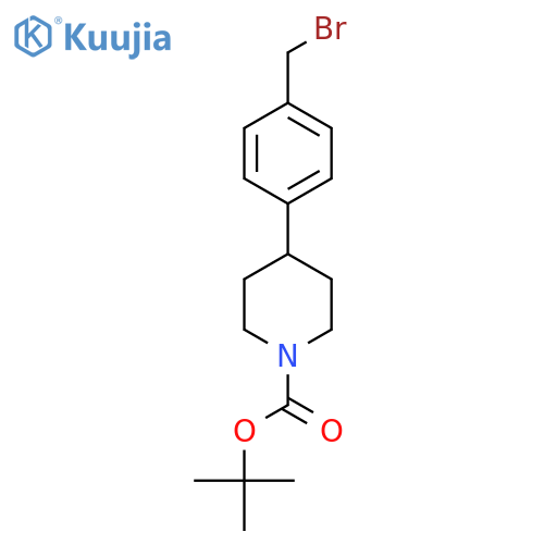 4-(4-Bromomethylphenyl)-piperidine-1-carboxylic acid tert-butyl ester structure
