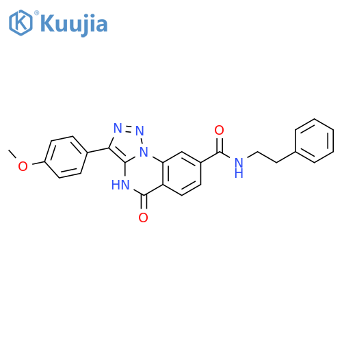 3-(4-methoxyphenyl)-5-oxo-N-(2-phenylethyl)-4H,5H-[1,2,3]triazolo[1,5-a]quinazoline-8-carboxamide structure