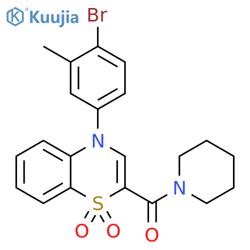 4-(4-bromo-3-methylphenyl)-2-(piperidine-1-carbonyl)-4H-1lambda6,4-benzothiazine-1,1-dione structure